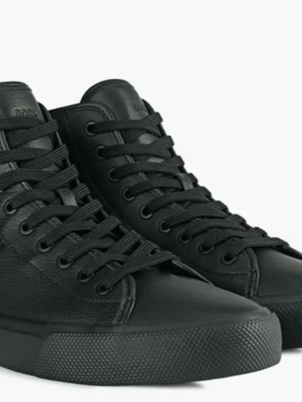 Boss Men’s Black High-Top Leather Sneakers